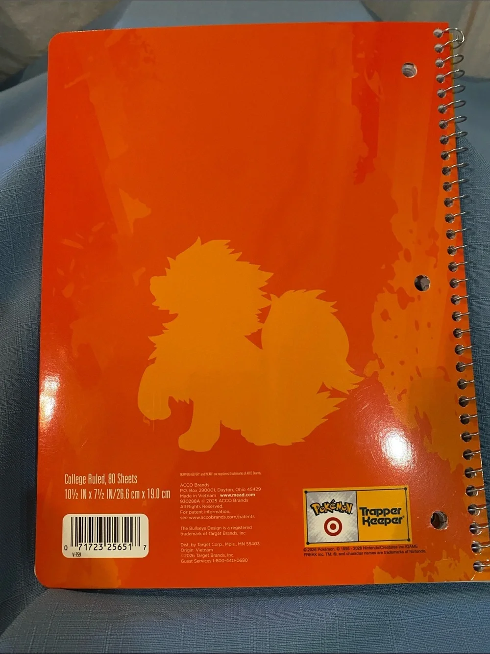Mead Trapper Keeper Pokemon Arcanine Spiral Notebook College Ruled 80 Target